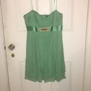BCBGMaxAzria Mint Chiffon Baby Doll Mini Dress 8